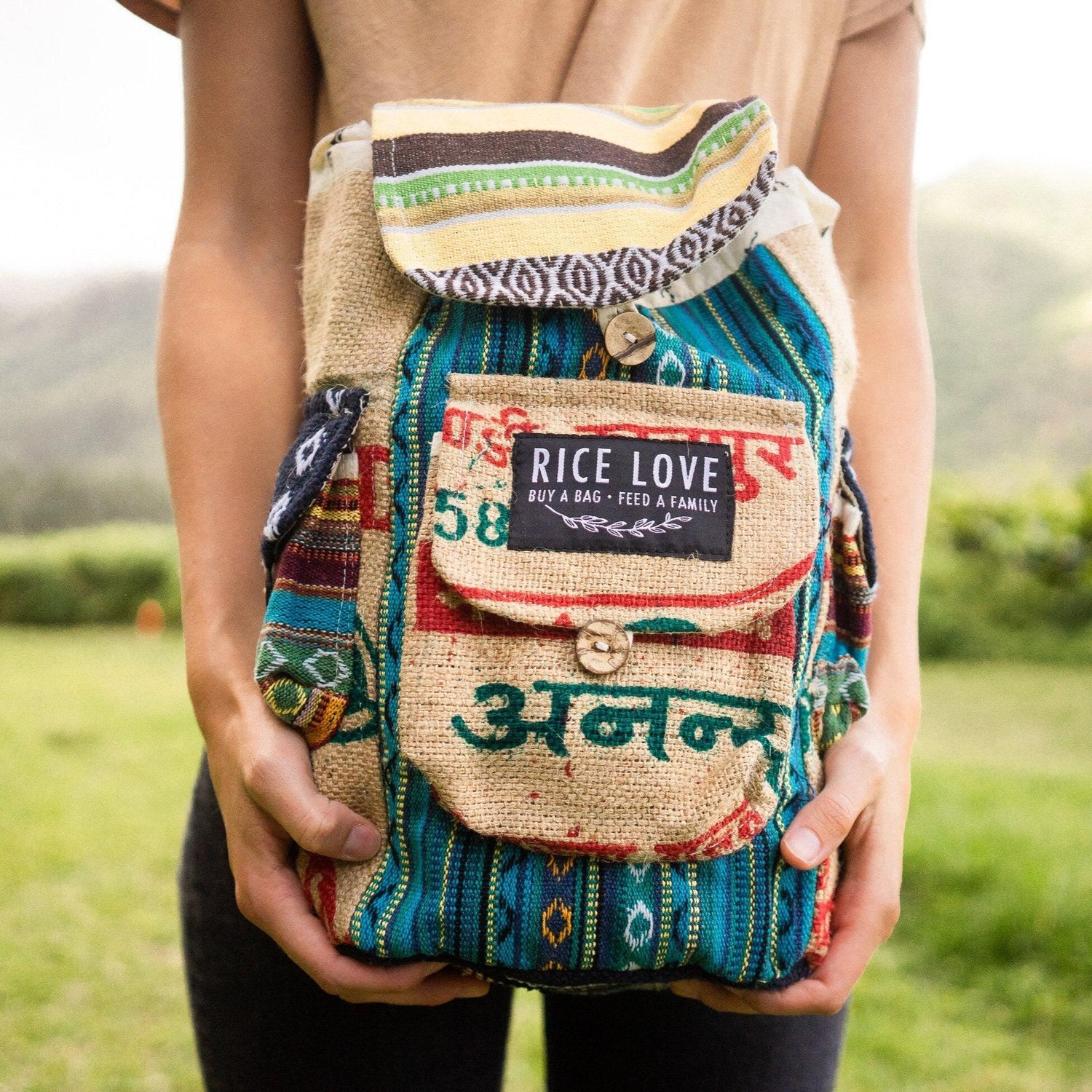 Mini Recycled Travel Backpack Goa – Rice Love