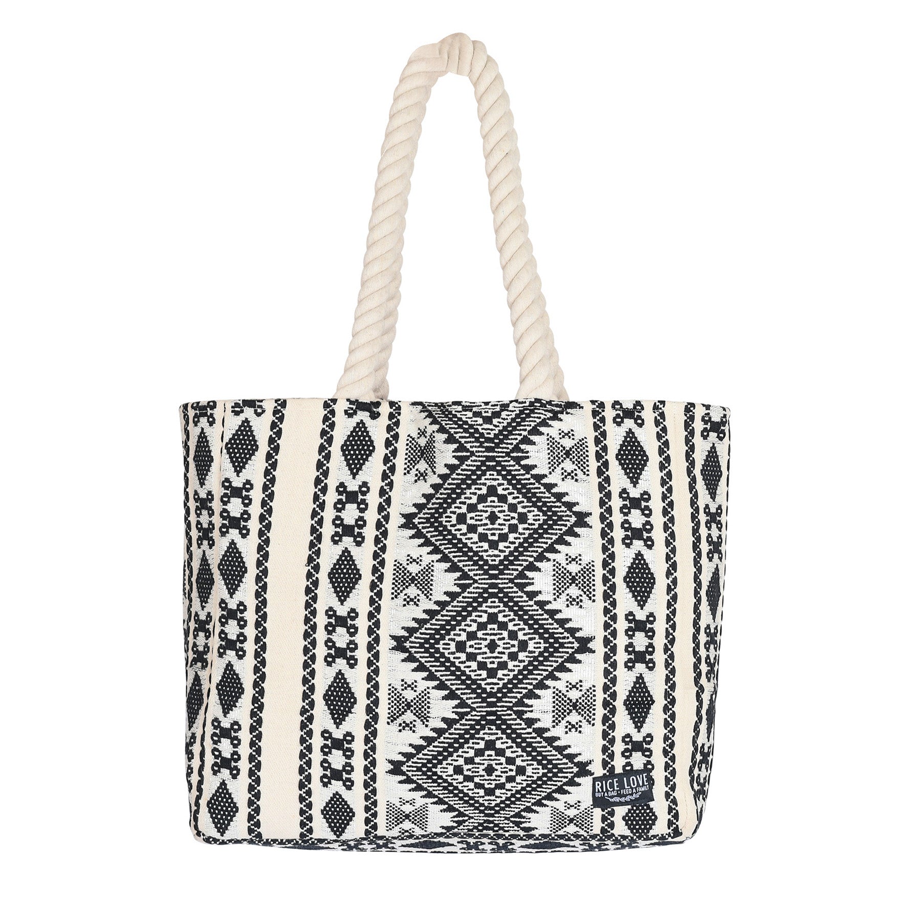 Large Shopper Tote - Rice Love