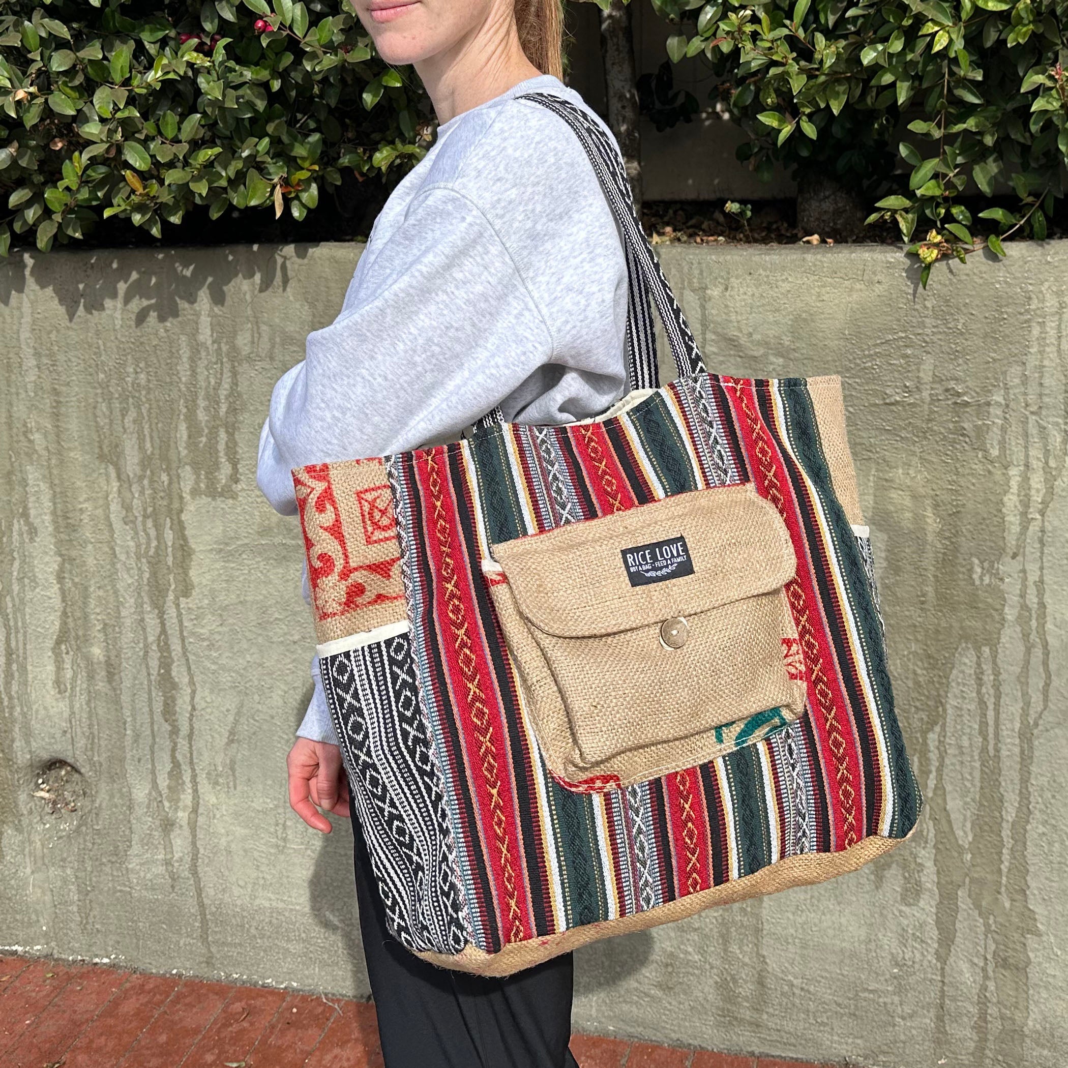 Recycled Travel Tote - Rice Love