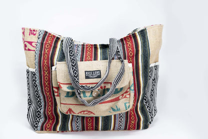 Recycled Travel Tote - Rice Love