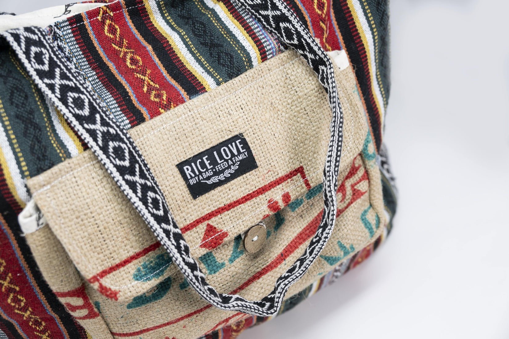 Recycled Travel Tote - Rice Love