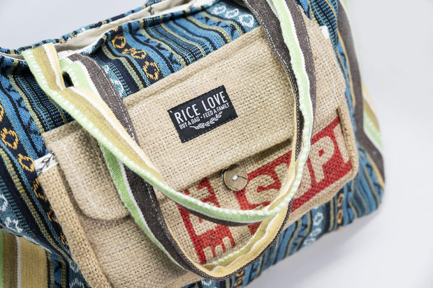 Recycled Travel Tote - Rice Love