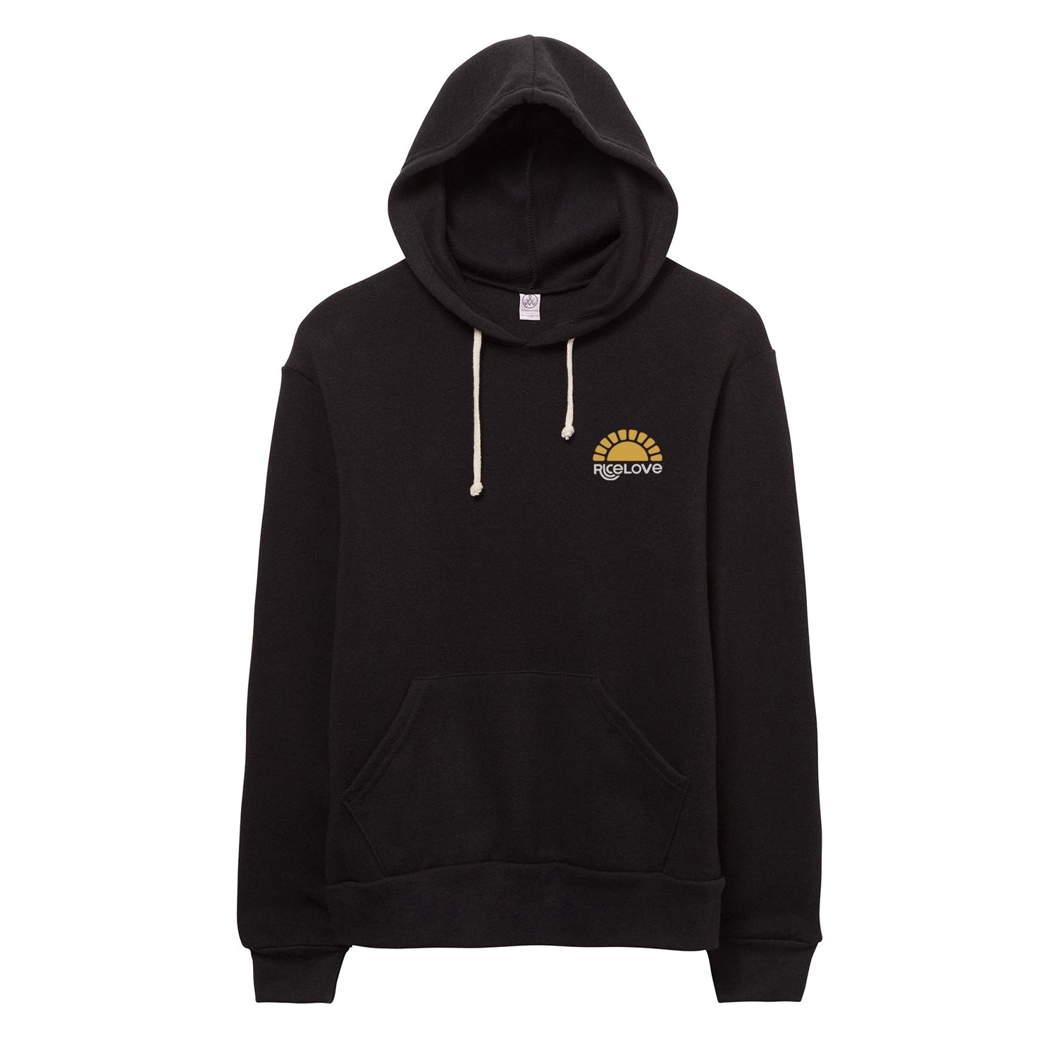 Hoodie - Eco - Fleece - Sunshine - Black - Rice Love