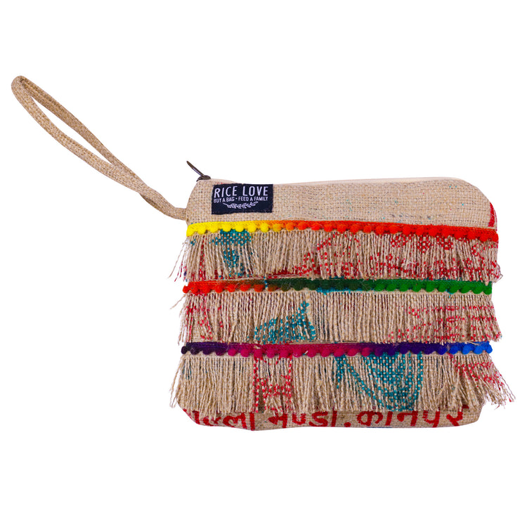 Recycled Fringe Clutch