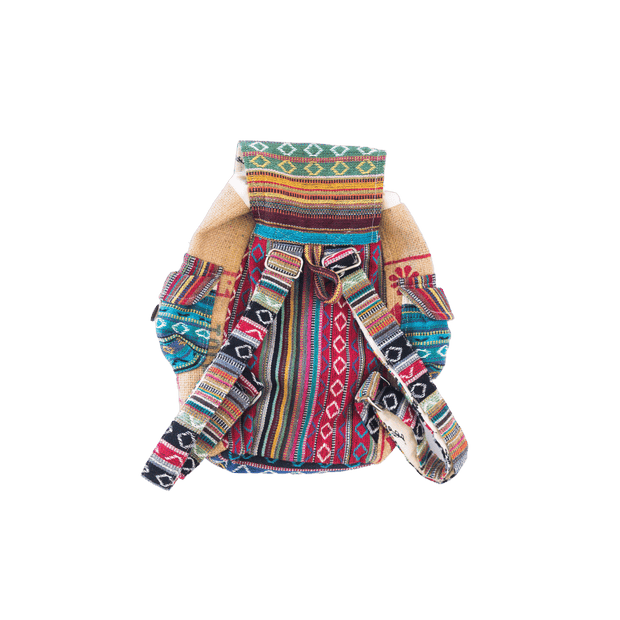 Mini Recycled Travel Backpack - Rice Love