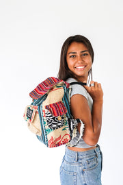 Mini Recycled Travel Backpack - Rice Love