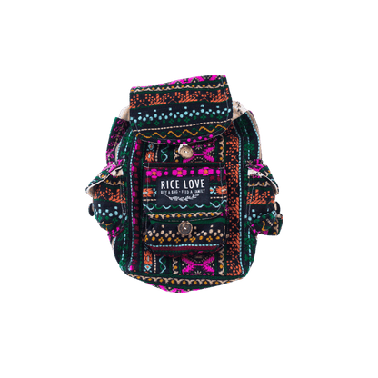 Mini Recycled Travel Backpack - Rice Love