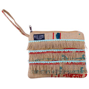 Recycled Fringe Clutch - Rice Love