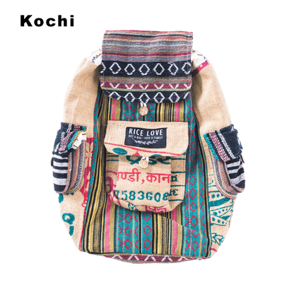 Recycled Travel Backpack - Rice Love