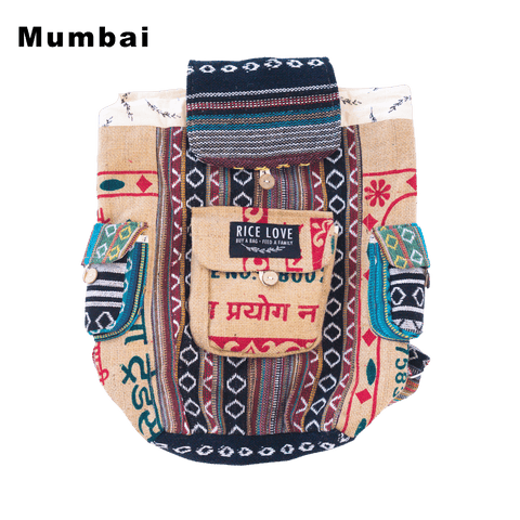 Recycled Travel Backpack - Rice Love