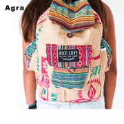 Recycled Travel Backpack - Rice Love