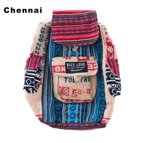 Recycled Travel Backpack - Rice Love