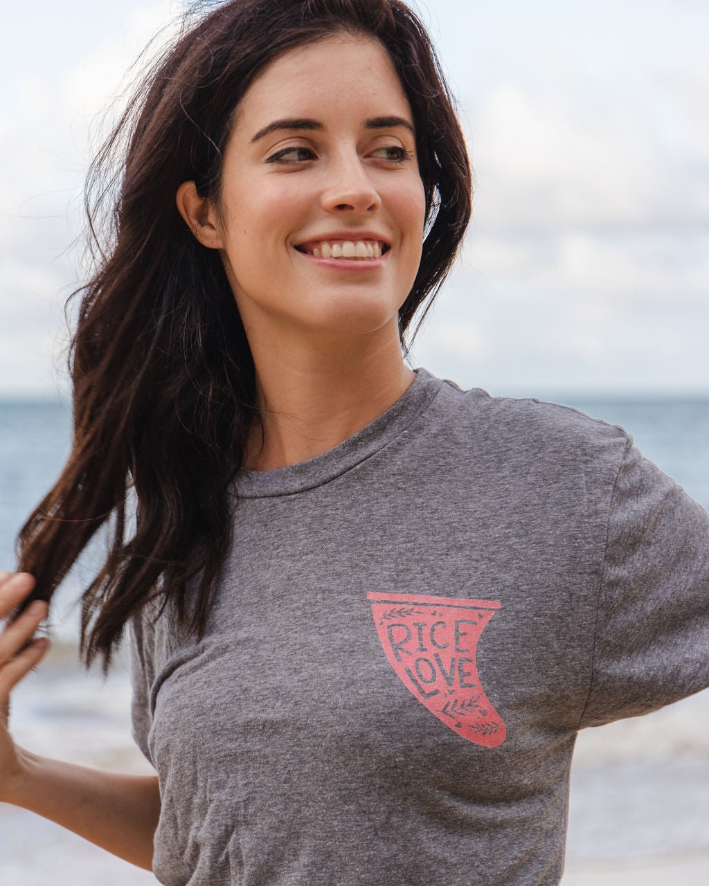 Tee - Premium Tri - Blend - Fin Logo - Rice Love